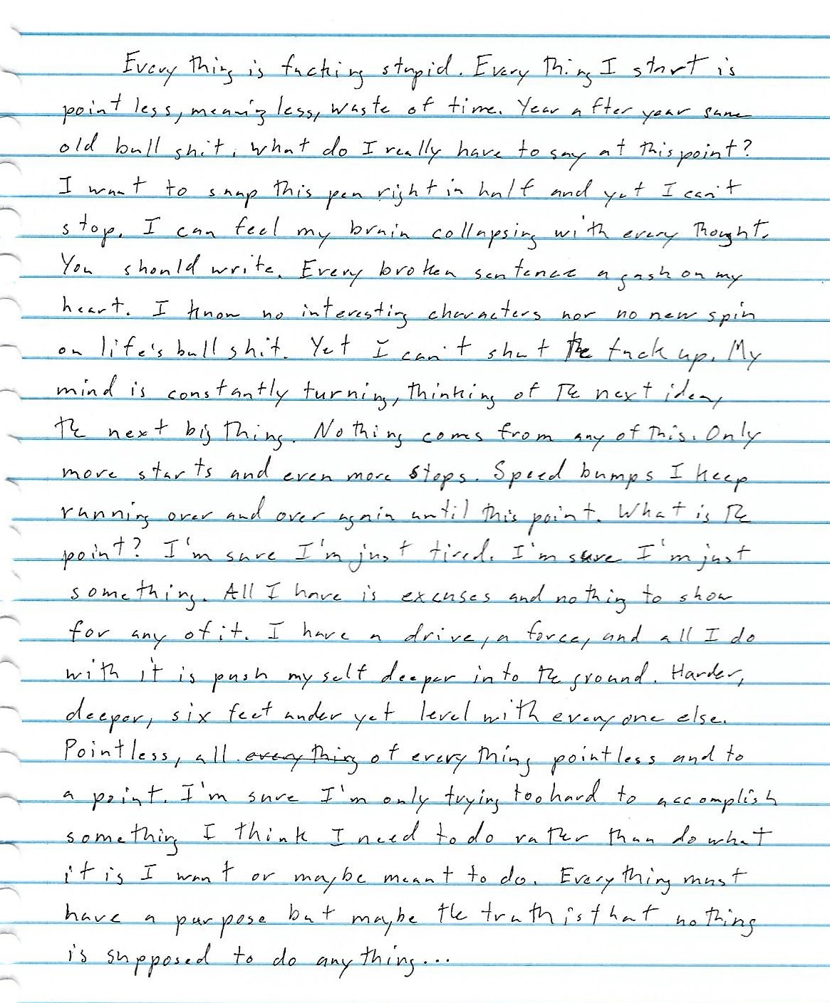 cropped words chewing on glass